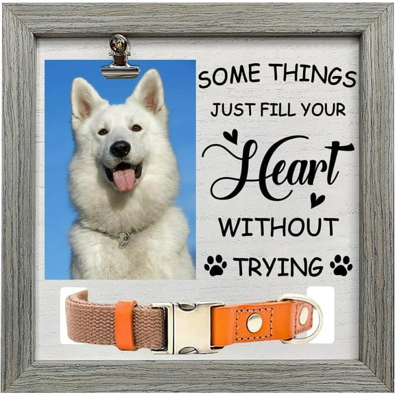1 pc Pet Photo Frames for Tabletop Display Photo Frame Square with Word Paw Print 230x230mm for Handmade