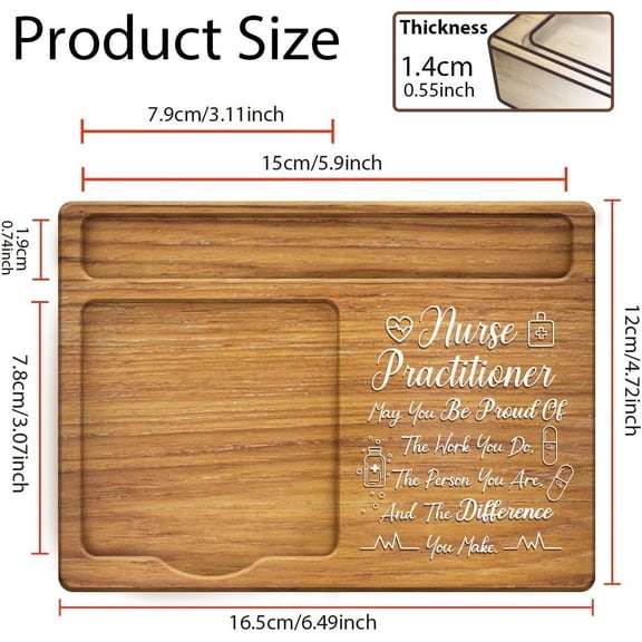 1 pc Pine Wood Memo Holders Sticky Note Holder Rectangle Letter 165x120x15mm