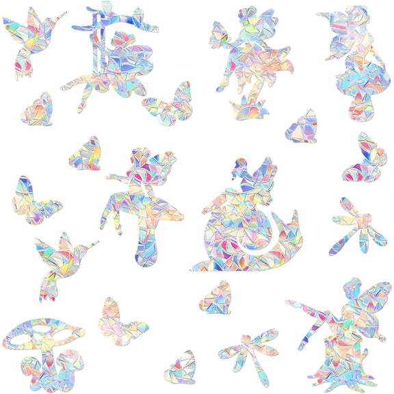 1 pc Plastic Colored Laser Stained Window Film Static Stickers Rainbow Prism Electrostatic Window Decals Fairy 330x830mm