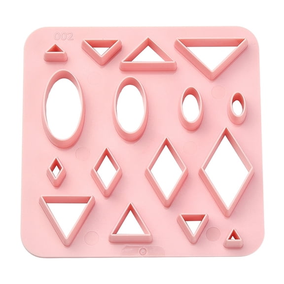 1 pc Plastic Cookie Cutters Triangle/Rhombus/Oval Pink 100x100mm