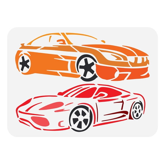 1 pc Plastic Drawing Painting Stencils Templates for Painting on Scrapbook Fabric Tiles Floor Furniture Wood Rectangle Car Pattern 29.7x21cm