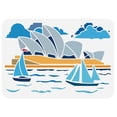 thumbnail image 1 of 1 pc Plastic Drawing Painting Stencils Templates for Painting on Scrapbook Fabric Tiles Floor Furniture Wood Rectangle Opera House Sydney 29.7x21cm, 1 of 7