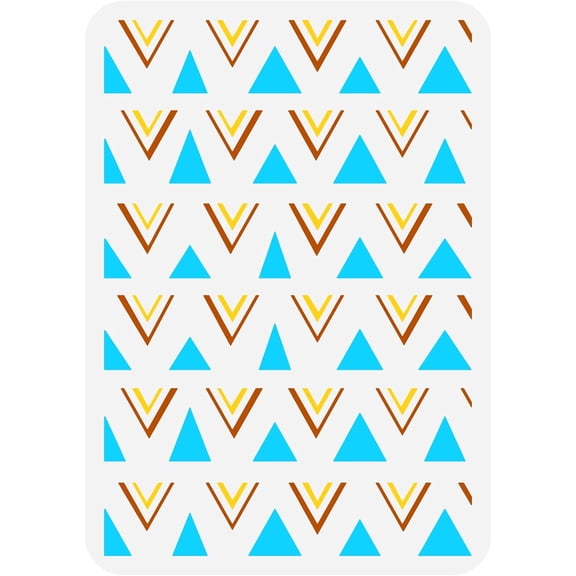 1 pc Plastic Drawing Painting Stencils Templates for Painting on Scrapbook Fabric Tiles Floor Furniture Wood Triangle Pattern 29.7x21cm