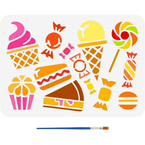 1 pc Plastic Hollow Out Drawing Painting Stencils Templates for Painting on Scrapbook Fabric Tiles Floor Furniture Wood Candy 29.7x21cm