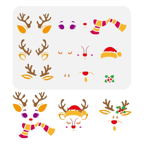 1 pc Plastic Hollow Out Drawing Painting Stencils Templates for Painting on Scrapbook Fabric Tiles Floor Furniture Wood Deer 29.7x21cm DIY