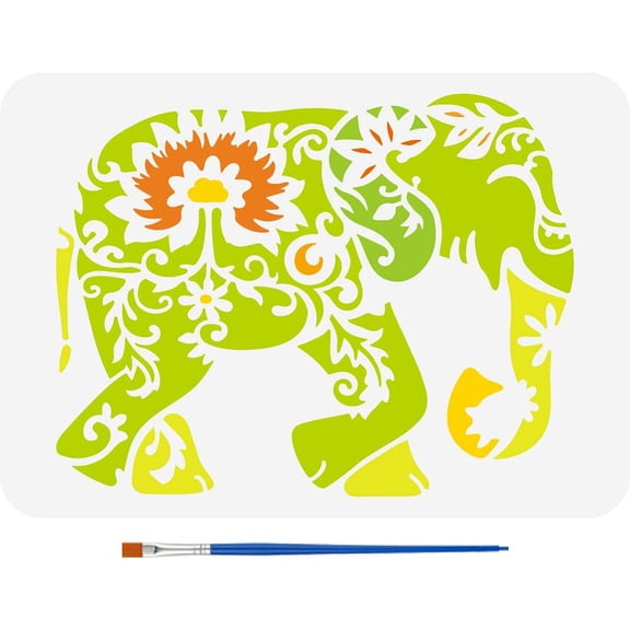 1 pc Plastic Hollow Out Drawing Painting Stencils Templates for Painting on Scrapbook Fabric Tiles Floor Furniture Wood Elephant 29.7x21cm DIY
