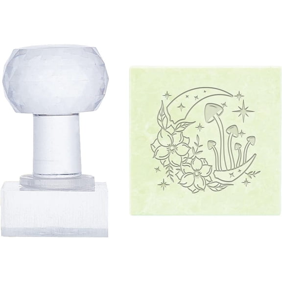 1 pc Plastic Stamps DIY Soap Molds Supplies Square Mushroom Pattern 38x38mm