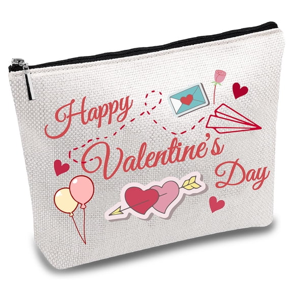 1 pc Polycotton Canvas Storage Bags Metal Zipper Pouches Rectangle with Pattern Word 18x25cm Pattern 1