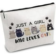 thumbnail image 1 of 1 pc Polycotton Custom Canvas Storage Bags Metal Zipper Pouches Rectangle with Pattern Cat Shape 18x25cm Polyester, 1 of 8