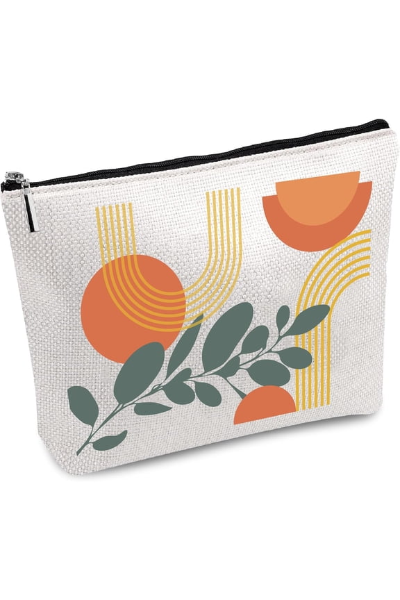 1 pc Polycotton Custom Canvas Storage Bags Metal Zipper Pouches Rectangle with Pattern Mixed Shapes 18x25cm