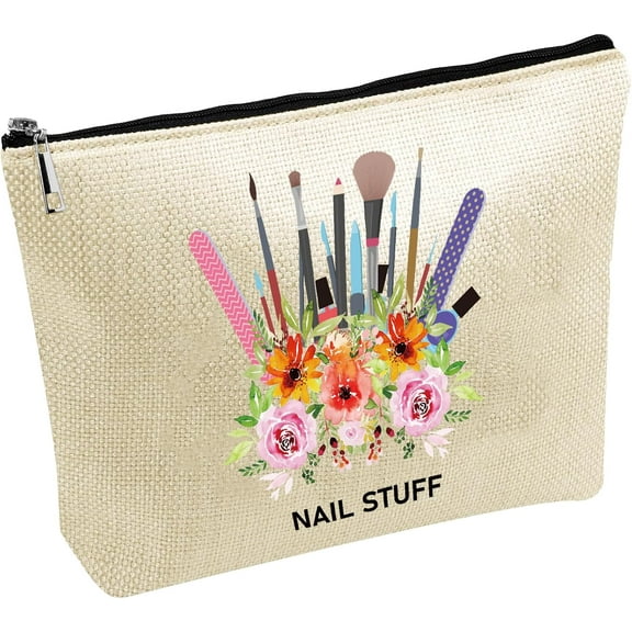 1 pc Polycotton Custom Canvas Storage Bags Metal Zipper Pouches Rectangle with Pattern Tool 18x25cm