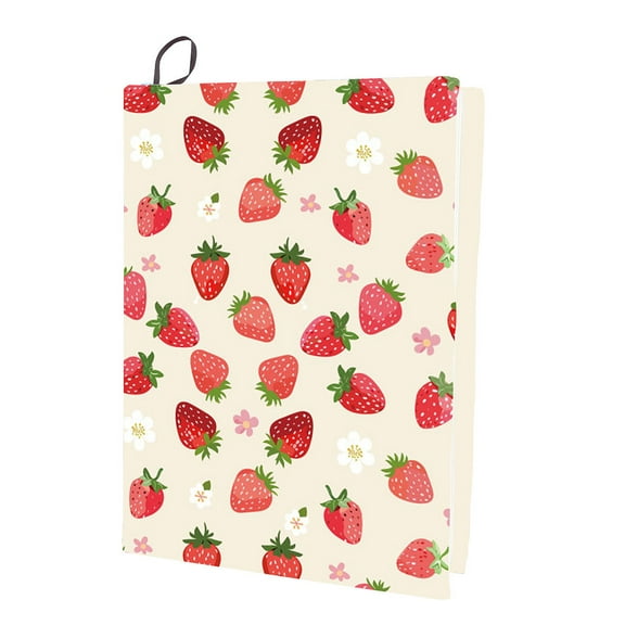 1 pc Polyester Book Covers Elastic Notebook Wraps Rectangle Strawberry 400x250mm