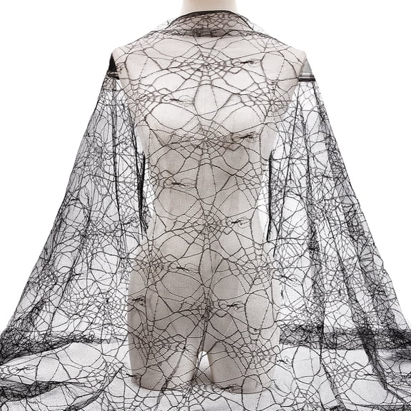 1 pc Polyester Spider Web Fabric Garment Accessory Black 2650x1835x0.1mm