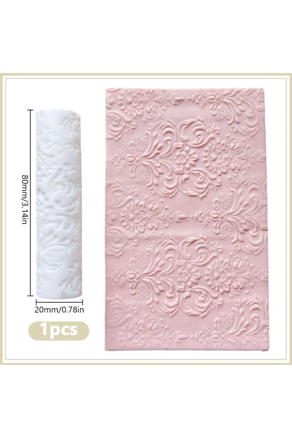 1 pc Polymer Clay Texture Roller Clay Earring Molds Polymers Clay Texture Sheets Polymer Clays Floral Textures Roller Embossing Pottery Textures Rollers for Polymer Clay Earrings Jewelry