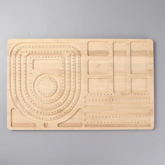 1 pc Rectangle Wood Bracelet Design Boards for Beaded Bracelet Necklace Jewelry Making BurlyWood 44x27.3x1cm