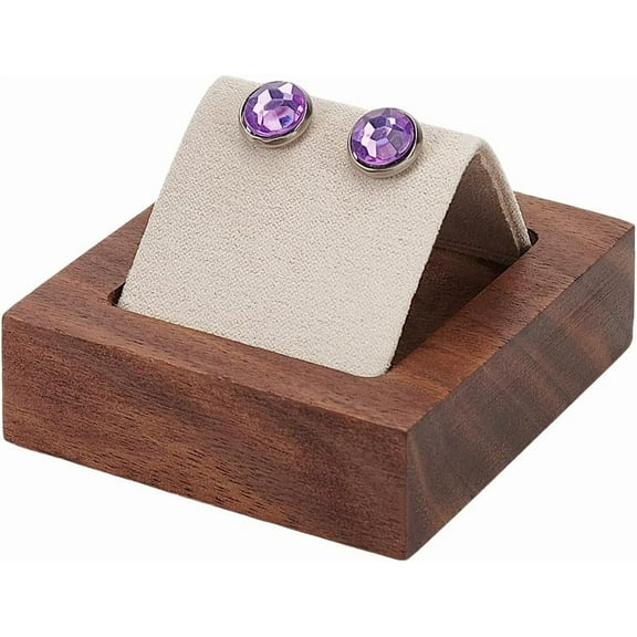 1 pc Rectangle Wood Earring Display Stands Jewelry Tray Stand Showcase Jewelry Display Organizer Holder Jewellery Earring Rack for for Single Pair Earring Showing Photography Showcase