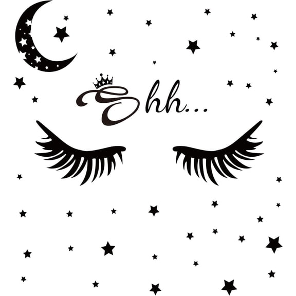 1 pc Rectangle with Word PVC Wall Stickers for Home Living Room Bedroom Decoration Moon Pattern 390x710mm