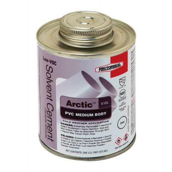 1 pc RectorSeal Arctic Clear Solvent Cement For PVC 16 oz