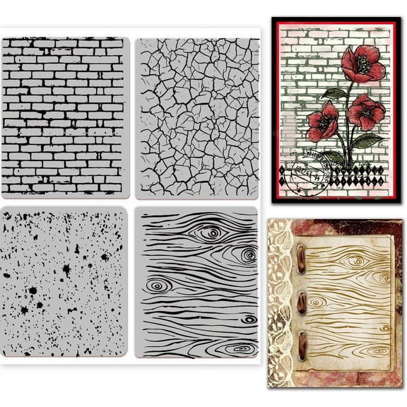 1 pc Retro Texture Cling Rubber Stamp Wood Brick Crackle Stain Texture 7.09x8.66inch EVA Stamps Embossing Stamp Seal for DIY Scrapbooking and Card Making Paper Craft Decor