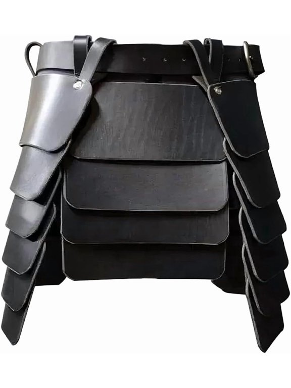 1 pc Retro Three-Sided Thigh Armor Medieval Wide Waist Belt Armor Skirt PU Leather Mercenary Knights Skirt with Wide Buckle Belt