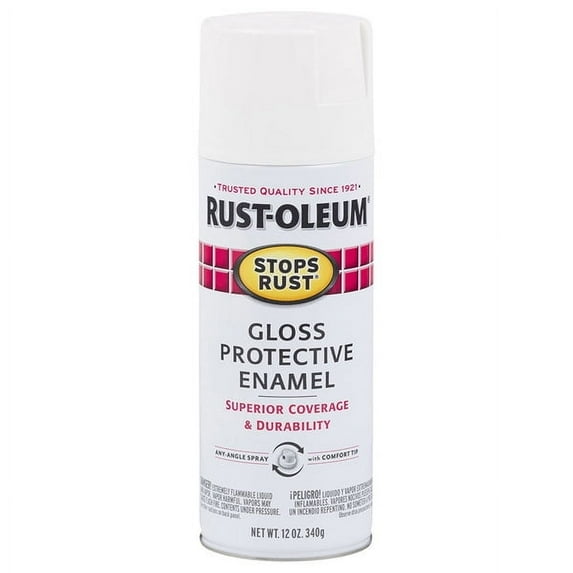 Rust-Oleum Rustoleum Stops Rust 250702 12 Oz White Gloss Stops Rust® Protective Enamel Spray Paint (Pack of 6)