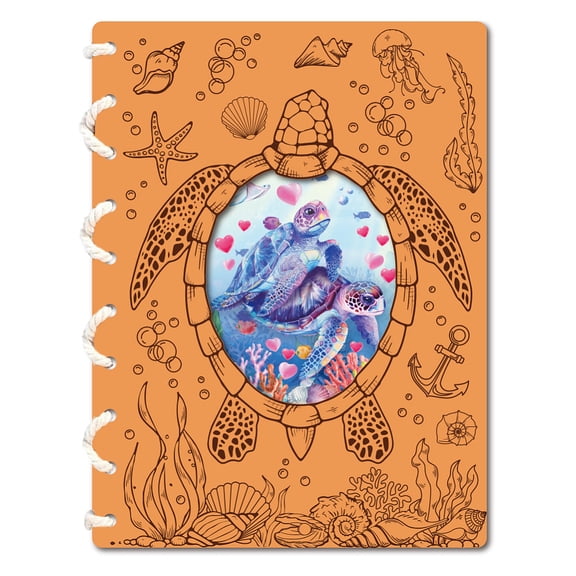 1 pc Sea Turtle Wooden Card Wooden Commemorative Cards 5.9x7.8 Inch Animal Greeting Card Gift Romantic Wooden Birthday Card Memorable Wooden Keepsake for Him or Her Lover Mom Friend