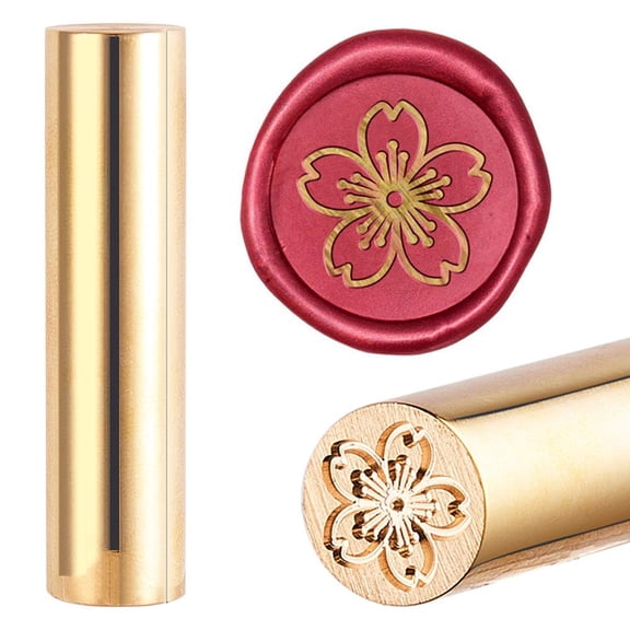 1 pc Seal Stamp Mini Brass Stamp Seal for Envelope Invitation Wedding Embellishment Bottle Decoration Floral Pattern 60x15mm