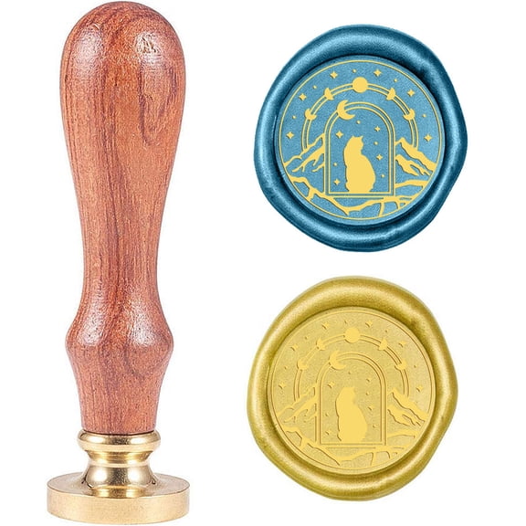 1 pc Seal Stamp Set Sealing Stamp Solid Brass Head Wood Handle Retro Stamp Kit Removable for Envelopes Invitations Gift Card for DIY