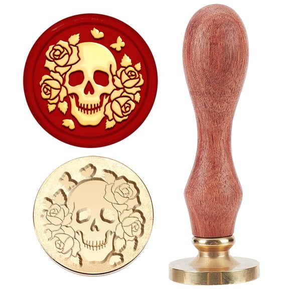 1 pc Seal Stamp Set Sealing Stamp Solid Brass Heads with Wood Handles for Envelopes Invitations Gift Card 83x22mm Stamps: 25x14.5mm for DIY