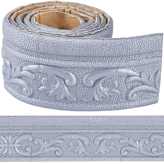 1 pc Self-Adhesive XPE Grain Contact Paper Wall Stickers for Shelf Liner Dresser Drawer Locker Silver 80x6mm about 2.1m/pc