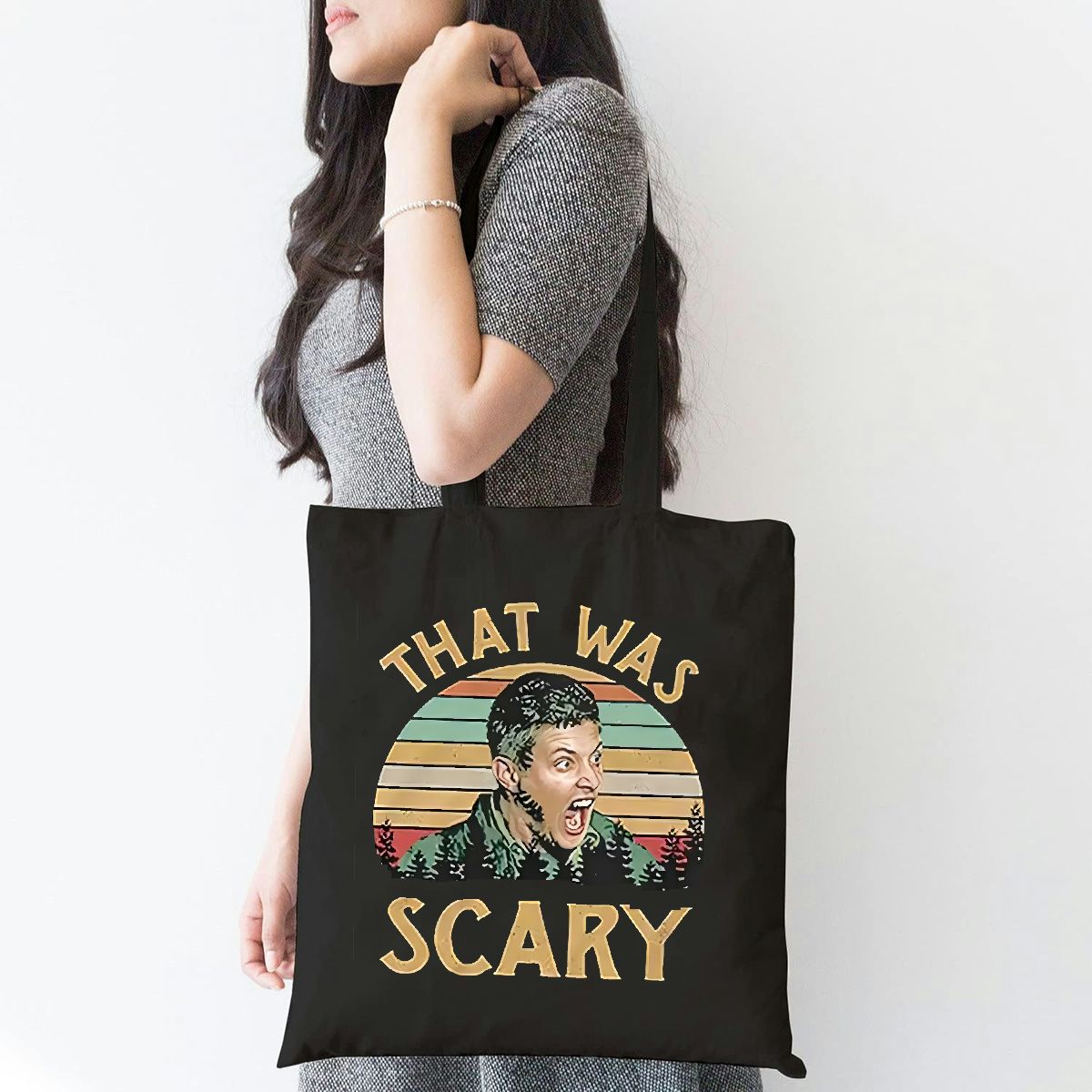 1 pc Shopping Bag That was scary Pattern Travel & Daily Use Reusable