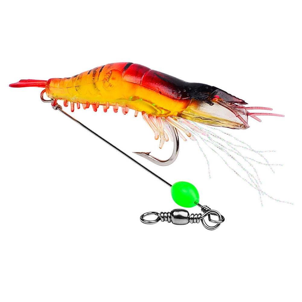 1 pc Shrimp Lure with Hook Swivel Beads Fishing Lures Artificial Bait R0L2