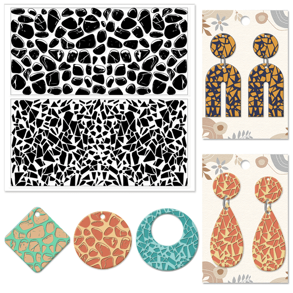 1 pc Silicone Clay Texture Mat Clay Modeling Pattern Mixed Shapes 140x140x3mm DIY
