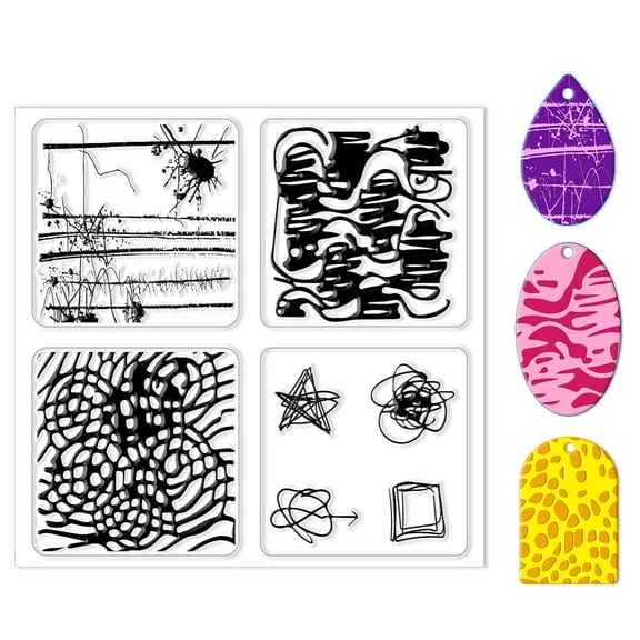 1 pc Silicone Clay Texture Mat Clay Modeling Pattern Pad Mixed Shapes 140x140x3mmDIY Mixed Color