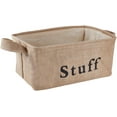 thumbnail image 1 of 1 pc Snack Storage Bin Snack Basket Organizer Burlap Large Snack Storage Containers for Pantry Countertop Kitchen Office Chips Pretzels Popcorn Candy Organization 14.6 x 11 x 7.1 Inch, 1 of 6