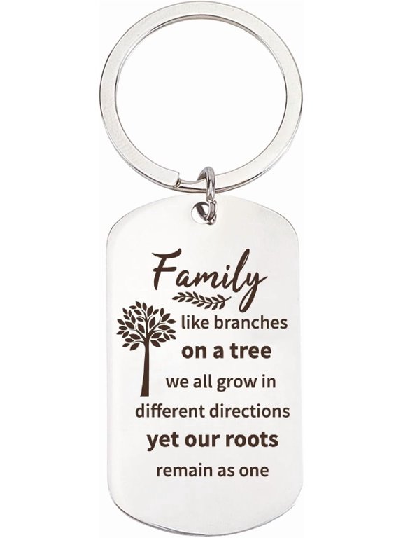 1 pc Stainless Steel Keychain with Ring Word 50x28x1.4mm