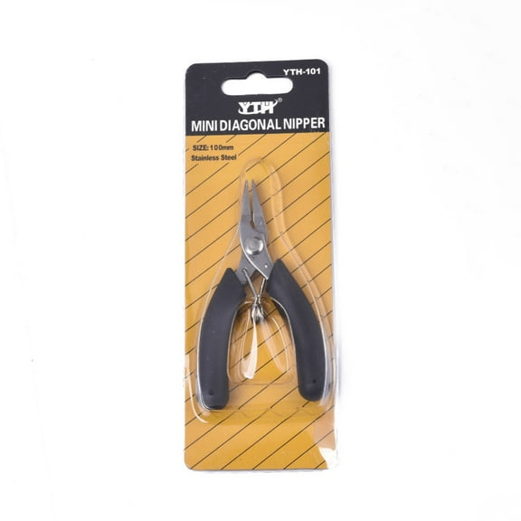 1 pc Stainless Steel Mini Diagonal Cutting Pliers Flush Cutter Ferronickel with PVC Handle Black 100x85x13mm