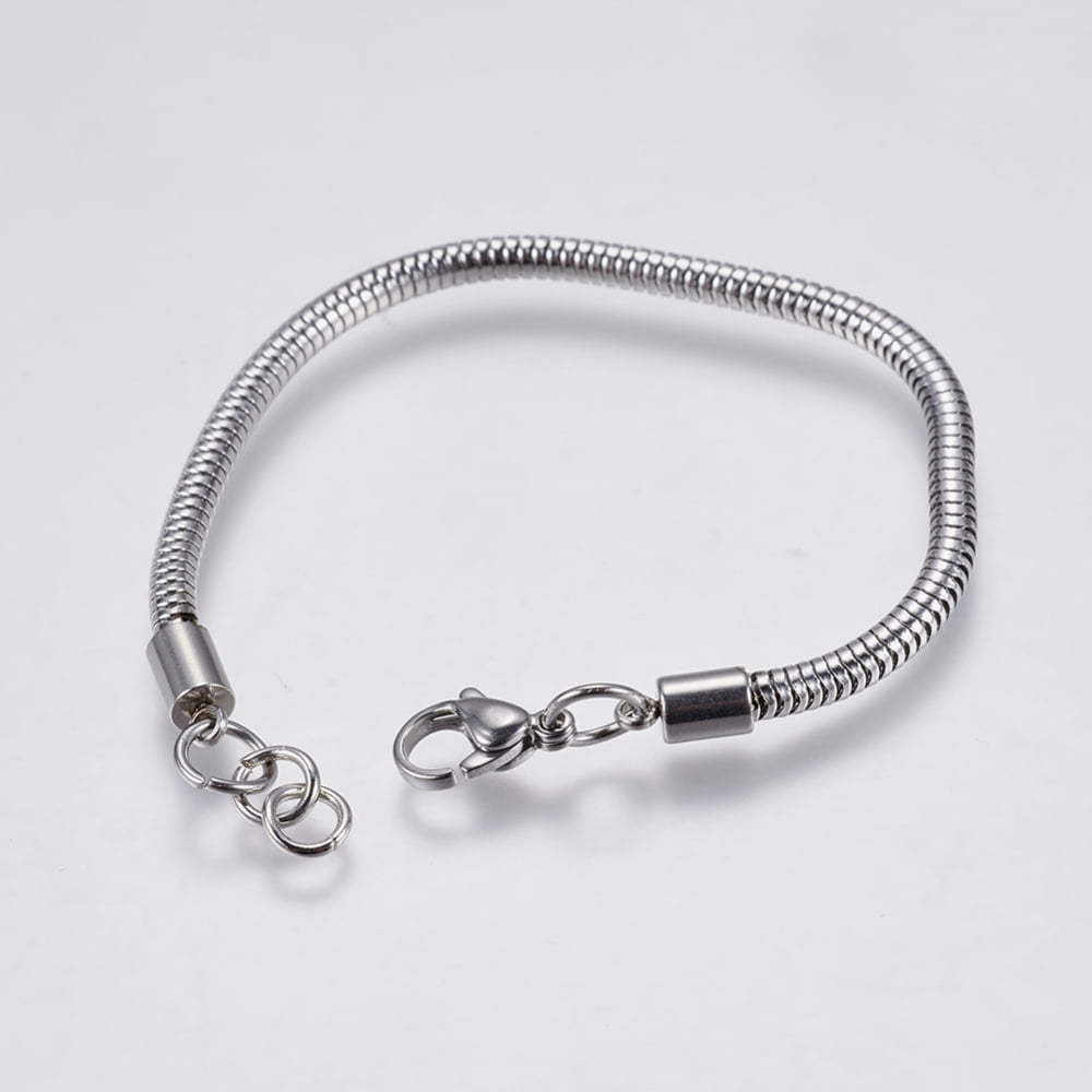 10pcs Tarnish Resistant 1.5mm 316 Surgical Stainless Steel Snake Chain Necklaces with Lobster Claw Clasps Stainless Steel color 18 inch(45.7cm) Charms