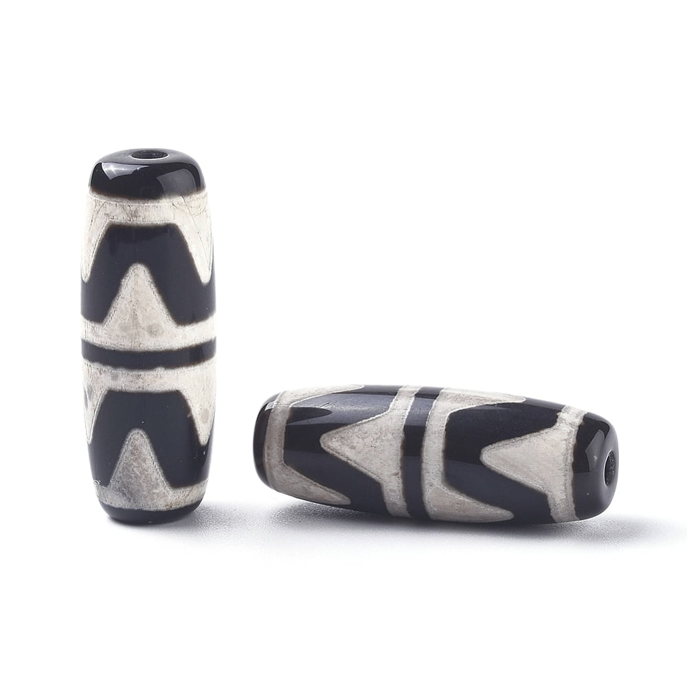 1 pc Tibetan Style Double Tiger dZi Beads Natural Agate Dyed & Heated ...