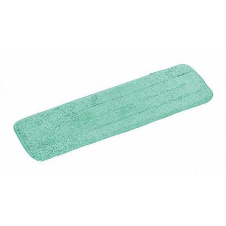 1 PK ToughGuy 18 in L Flat Mop Pad, Hook-and-Loop Connection, Looped-End, Green, Microfiber