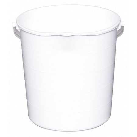 1 pc, Tough Guy 3 gal Round Bucket, 12 1/2 in Dia, White, Polypropylene