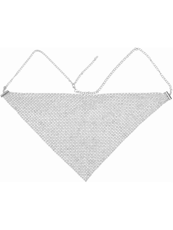 1 pc Triangle Alloy Headwear Masquerade Masks Rhinestone Tassel Face Mask with Lobster Claw Clasp Silver 835mm for Handmade
