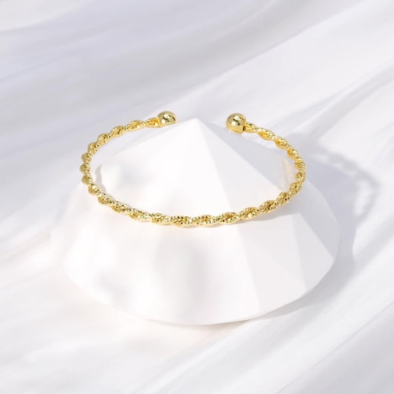1 pc Twisted Brass Cuff Bangles Torque Bangles for Women Golden Inner Diameter: 2-1/8 inch(5.5cm)
