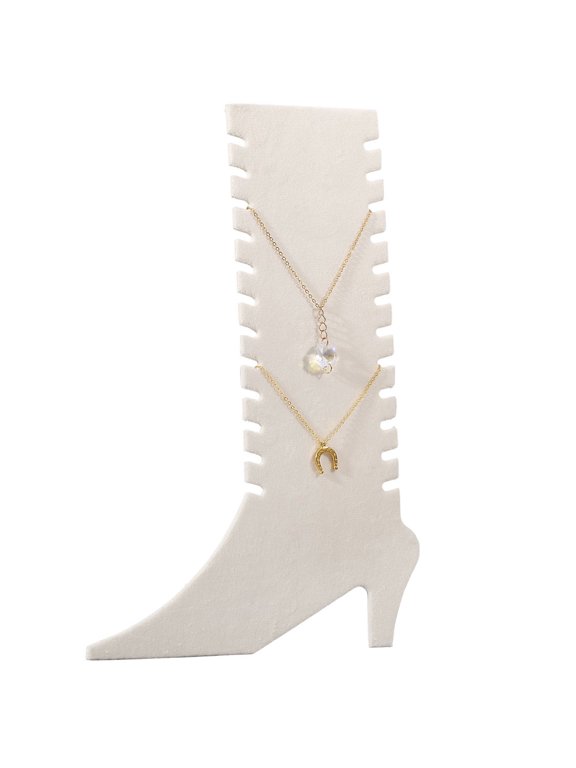 1 pc Velvet with Paper Anklet Display Stands Anklet Display Holder Shape White 28x19x0.8cm