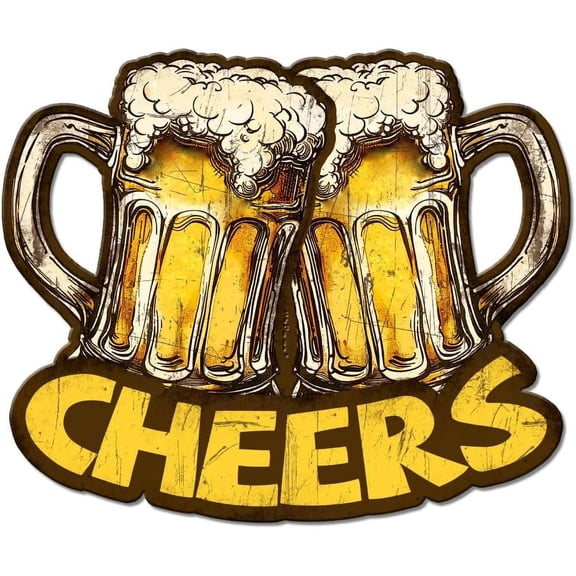 1 pc Vintage Metal Tin Sign Iron Wall Decor for Bars Restaurants Cafe Pubs Cheers 270x226x1mm