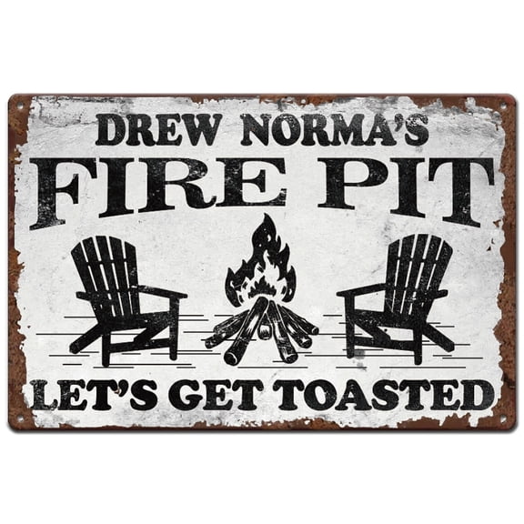 1 pc Vintage Metal Tin Sign Iron Wall Decor for Bars Restaurants Cafe Pubs Rectangle Fire Pit 300x200x2.2mm