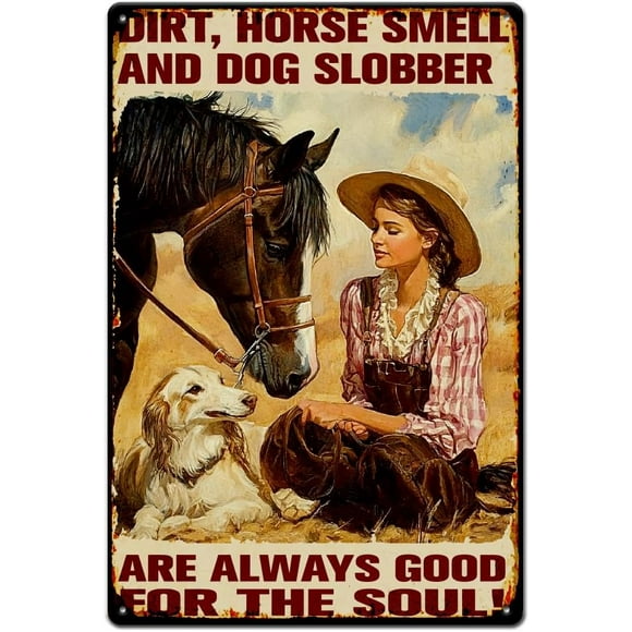 1 pc Vintage Metal Tin Sign Iron Wall Decor for Bars Restaurants Cafe Pubs Rectangle Horse 300x200x2.2mm