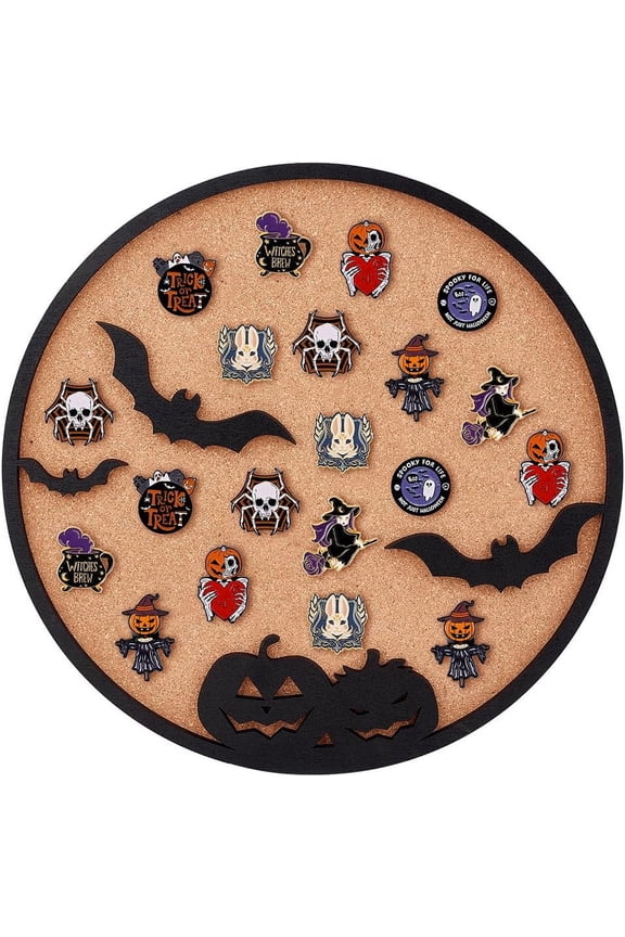 1 pc Wall Mounted Brooch Jewelry Display Cork Tray Wooden Enamel Pins Collection Display Board Holder Black 30x1.7cm