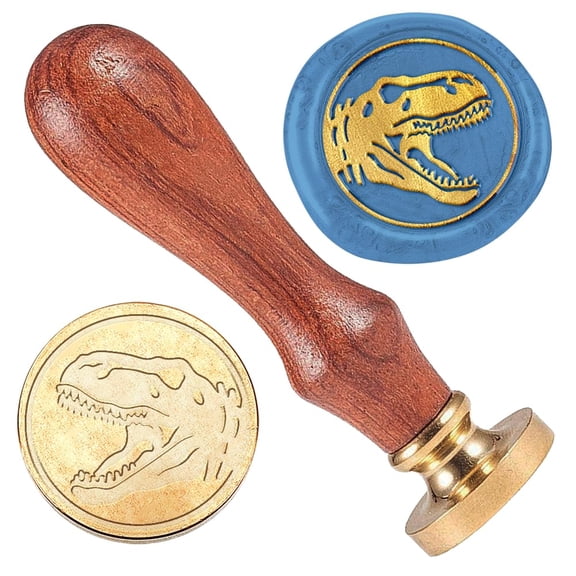 1 pc Wax Seal Stamp Set 1Pc Golden Tone Sealing Wax Stamp Solid Brass Head with 1Pc Wood Handle for Envelopes Invitations Gift Card Snake 83x22mm Stamps: 25x14.5mm