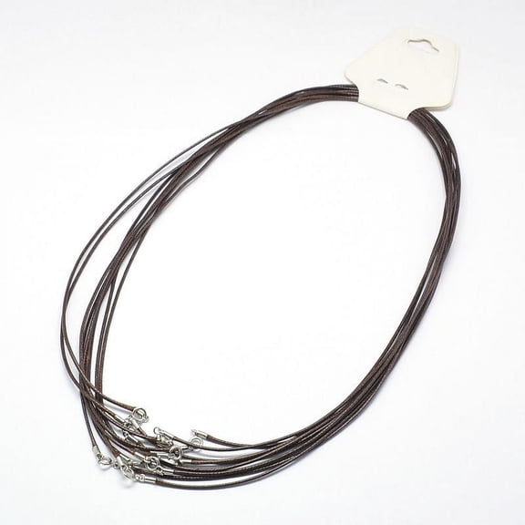 1 pc Waxed Cotton Cords for Necklace Making with Sterling Silver Findings and Spring Ring Clasps Brown Platinum 458x1mm Waxed Cotton Cord